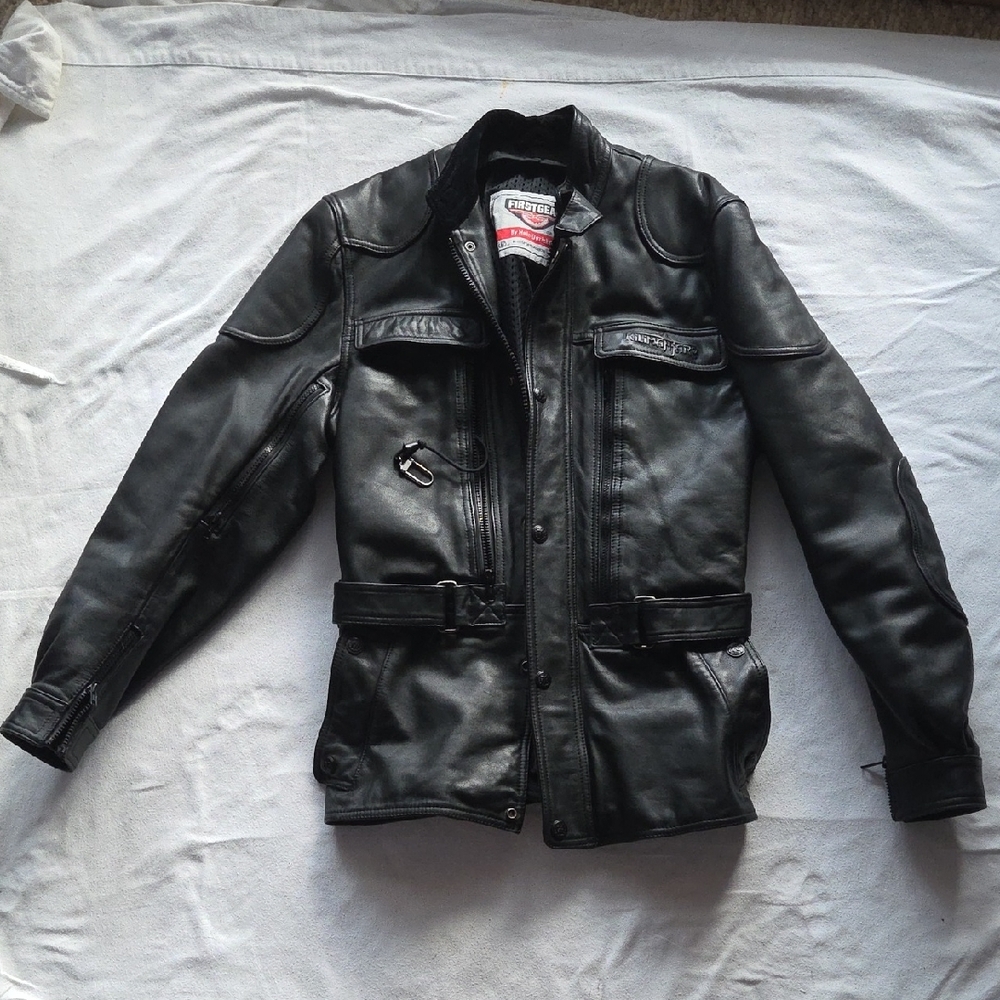 Men's Black Leather Motorcycle Jacket